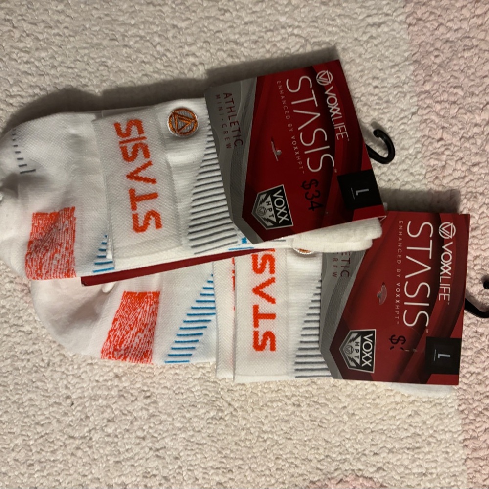 VoxxLife Stasis White Mini-Crew Athletic Socks